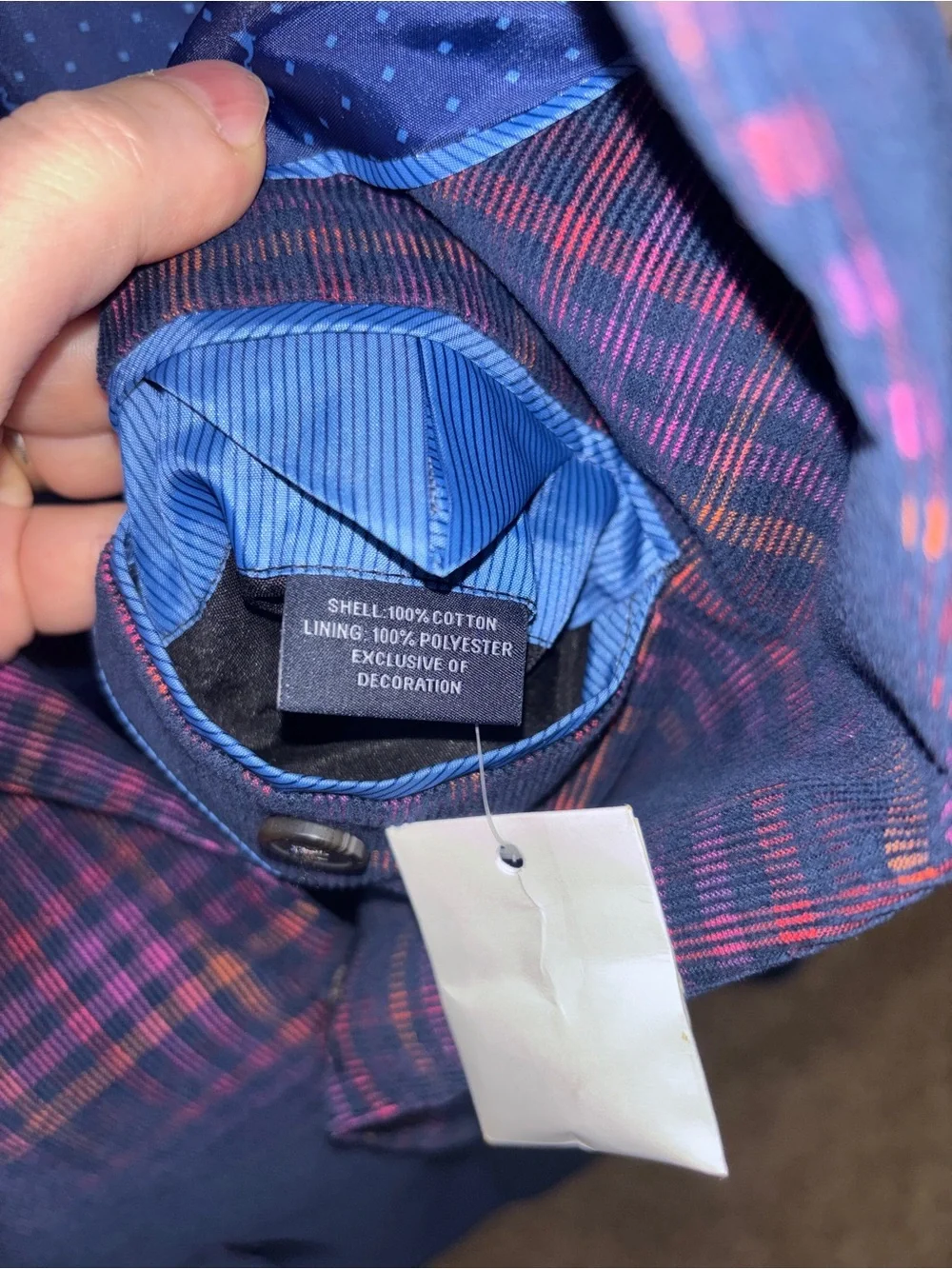 Tailorbyrd Men's Multicolor Purple Plaid Corduroy Blazer – 42R